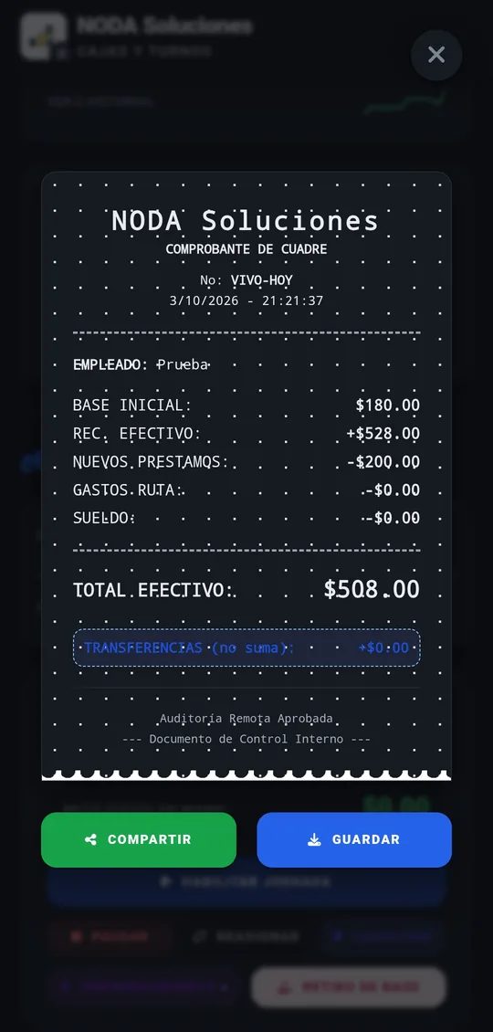 Comprobante de cuadre